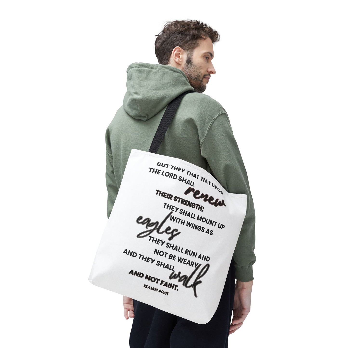 But they that wait upon the Lord White Tote Bag