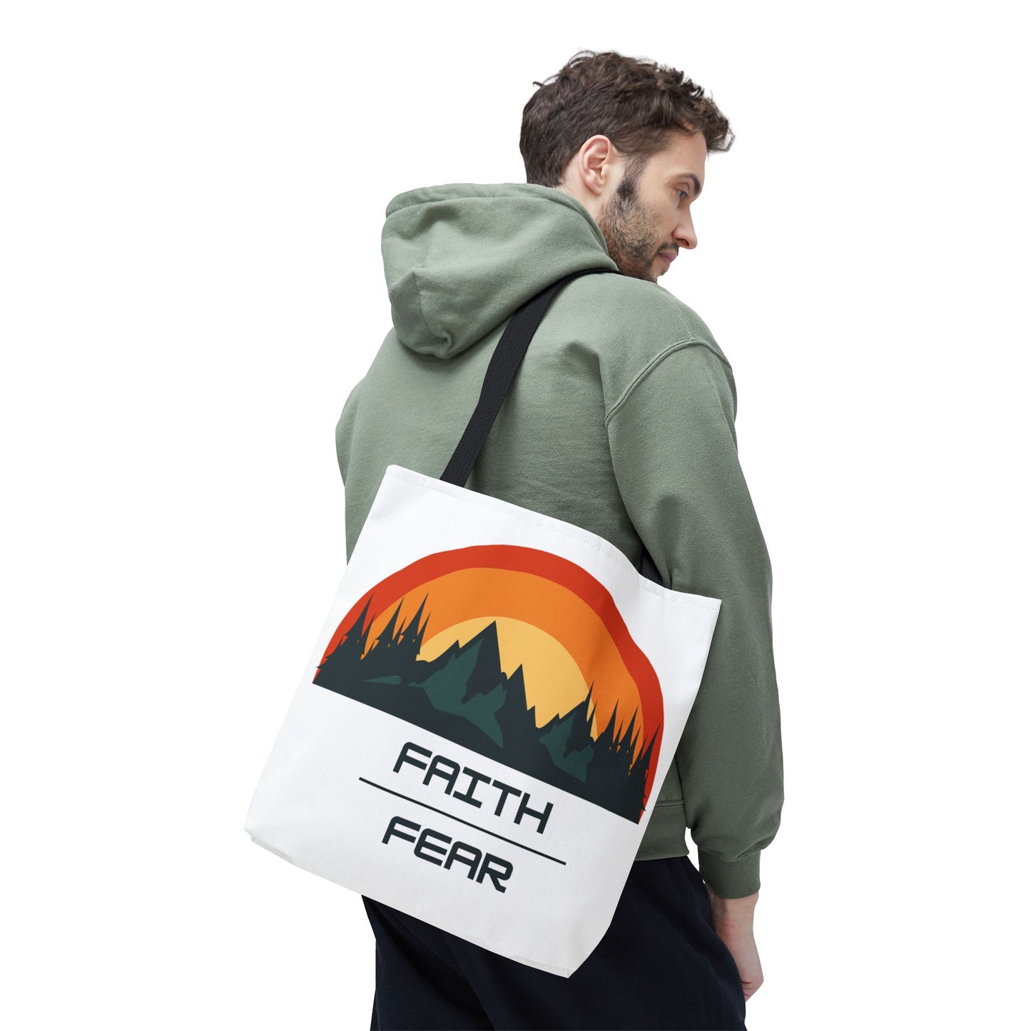 Faith Over Fear, White Tote Bag