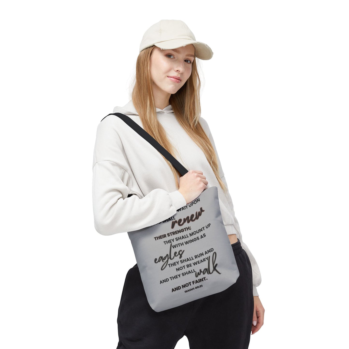 But they that wait upon the Lord Light Grey Tote Bag