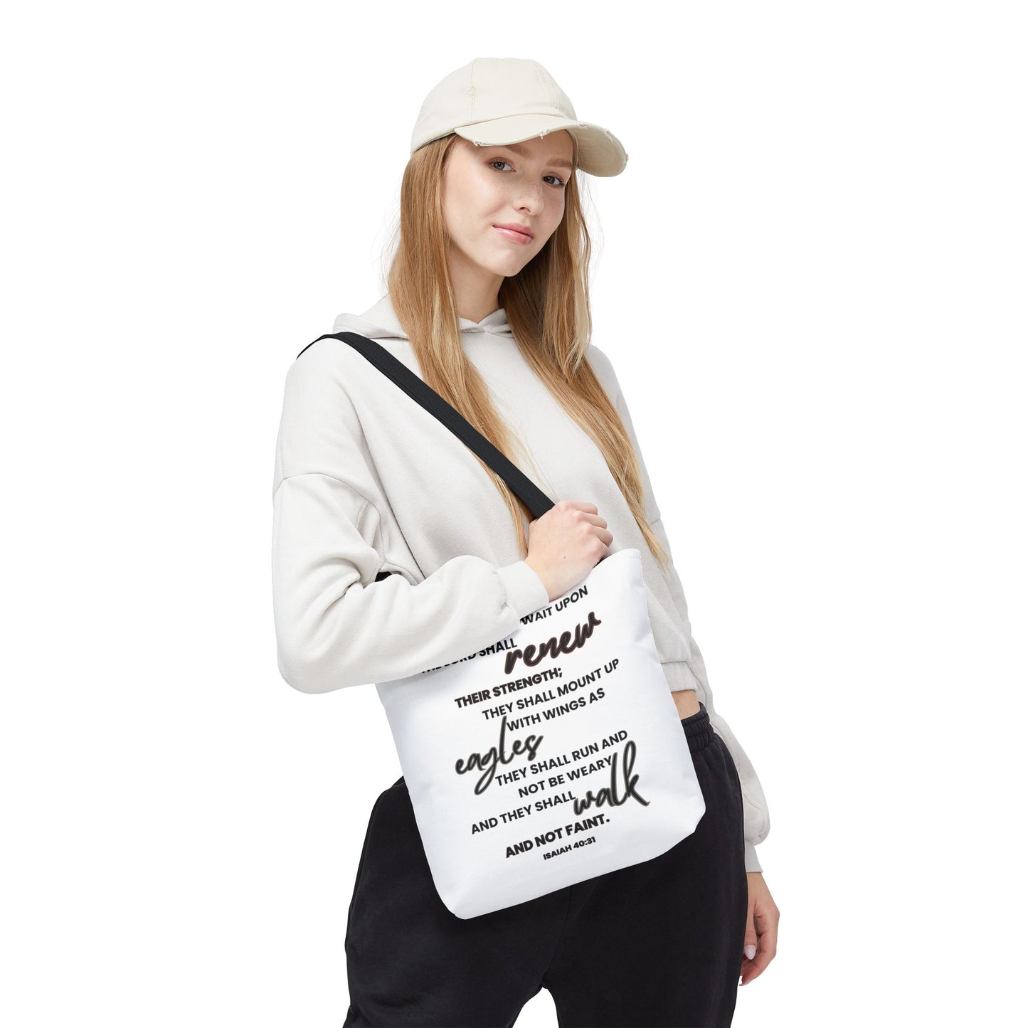 But they that wait upon the Lord White Tote Bag