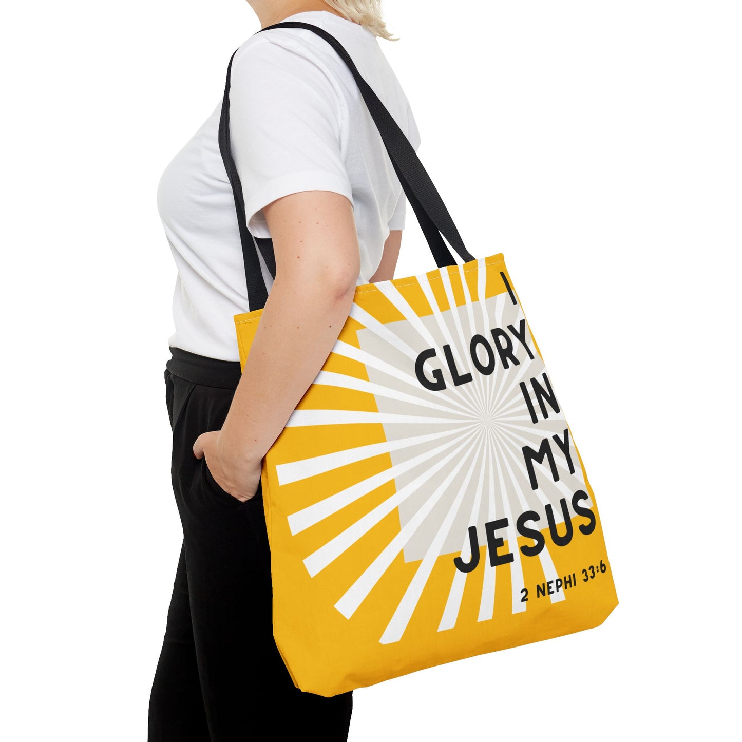 I Glory in My Jesus, Yellow Tote Bag