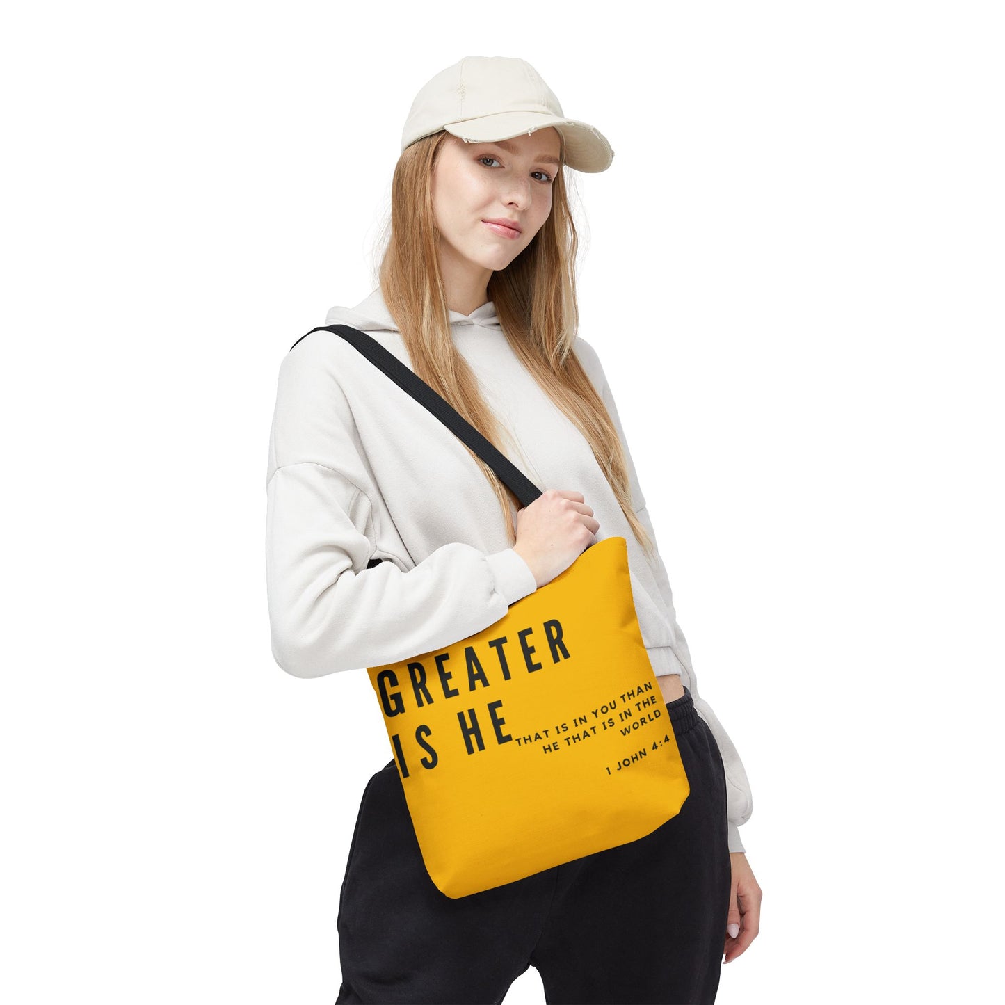 Greater is He that is in You Yellow Tote Bag