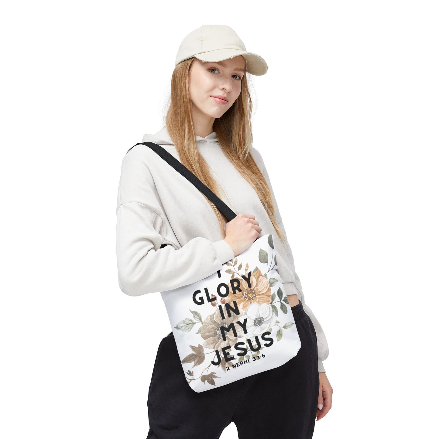 I Glory in My Jesus Tote Bag, White