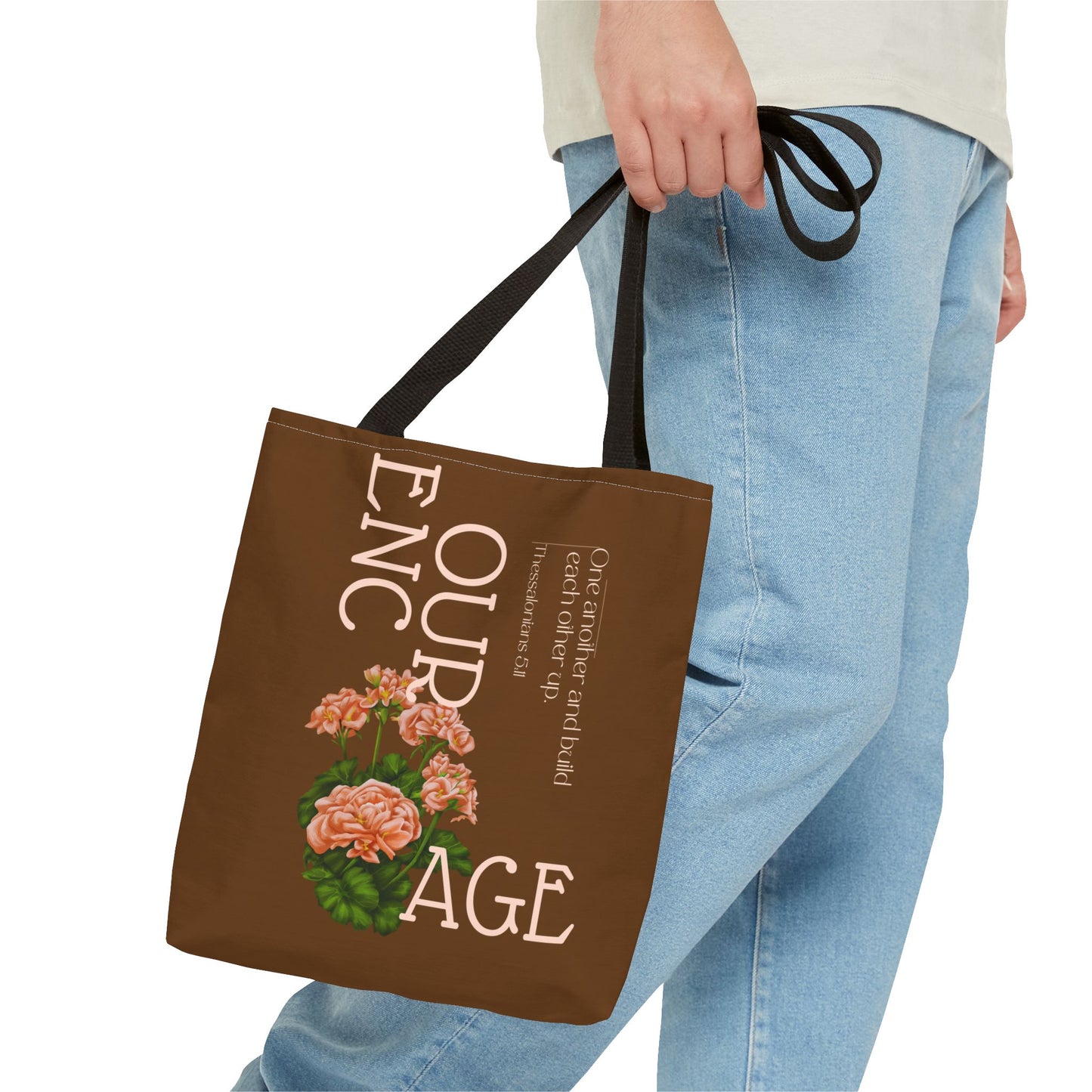 Encourage One Another, Dark Brown Tote Bag