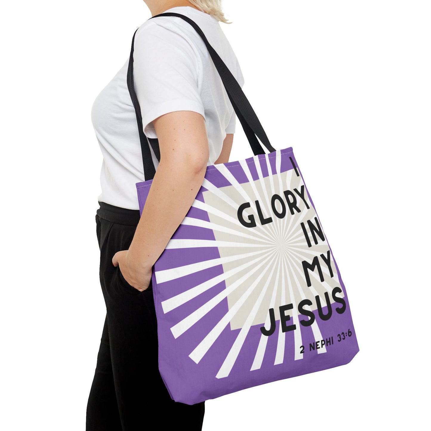 I Glory in My Jesus, Light Purple Tote Bag