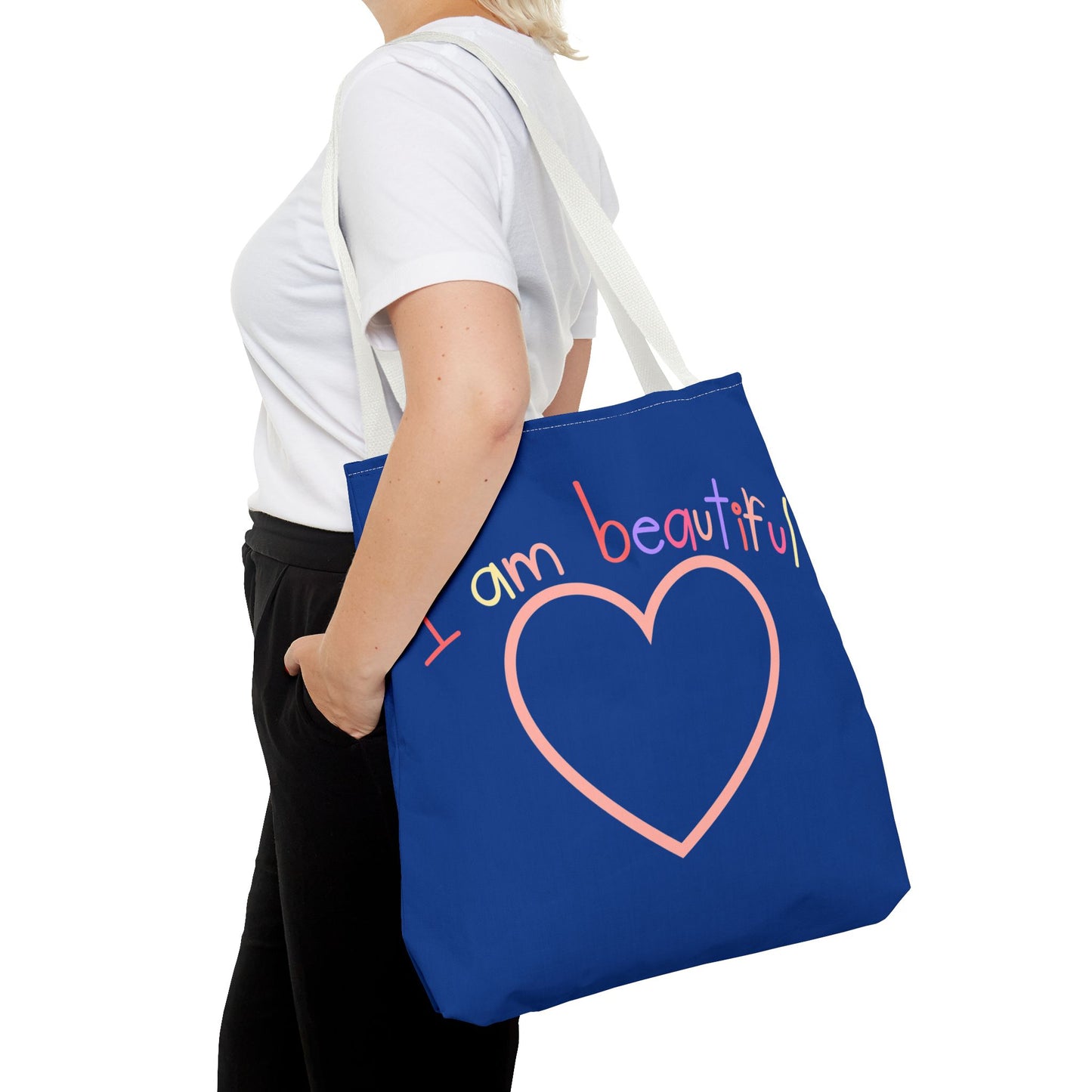 I am Beautiful, Dark Blue Tote Bag