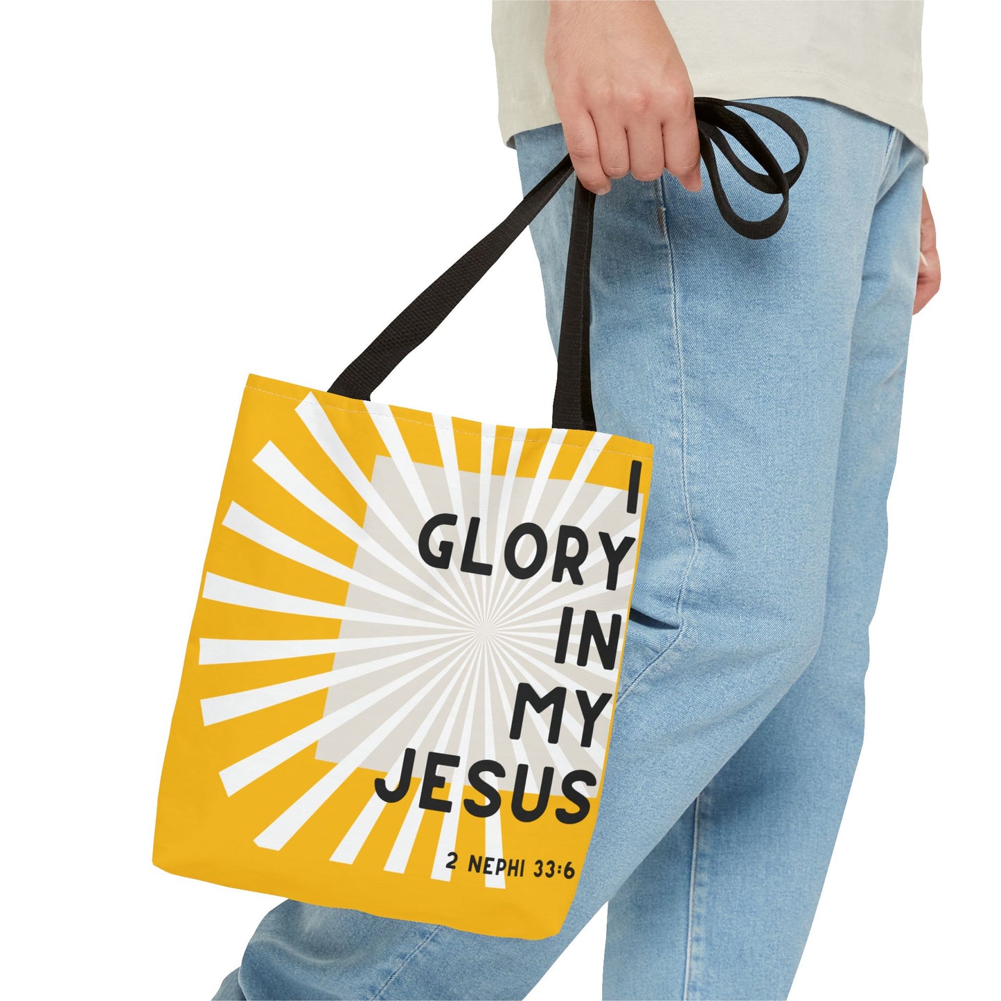 I Glory in My Jesus, Yellow Tote Bag