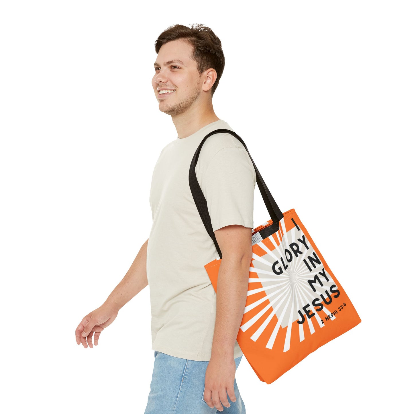 Glory in My Jesus, Orange Tote Bag
