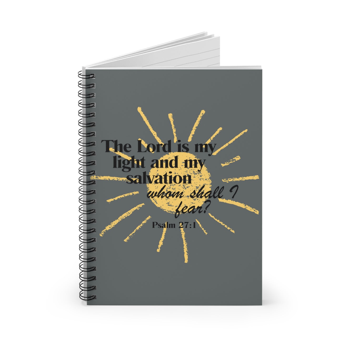 The Lord is My Light, Dark Grey Spiral Notebook
