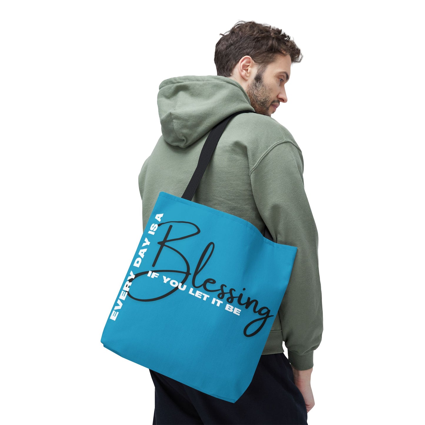 Everyday is a Blessing Tote Bag, Turquoise