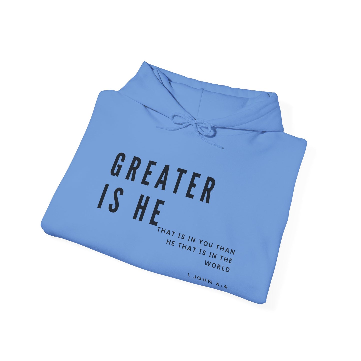 Greater is He Mid-Weight Unisex Hoodie