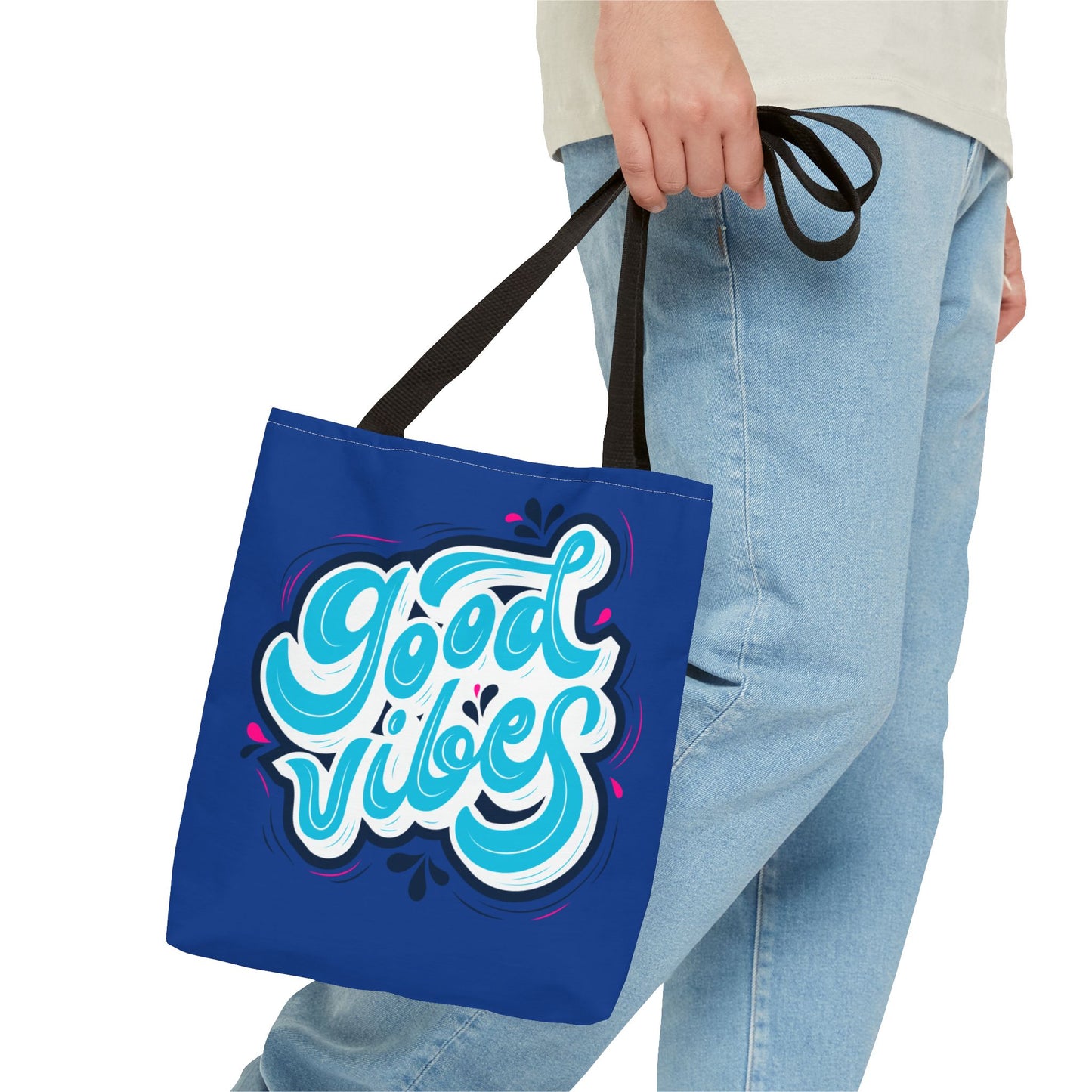 Good Vibes Dark Blue Tote Bag