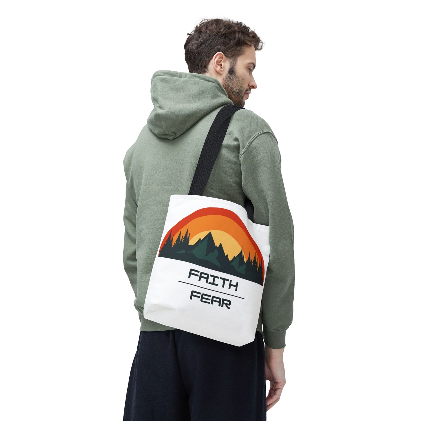 Faith Over Fear, White Tote Bag