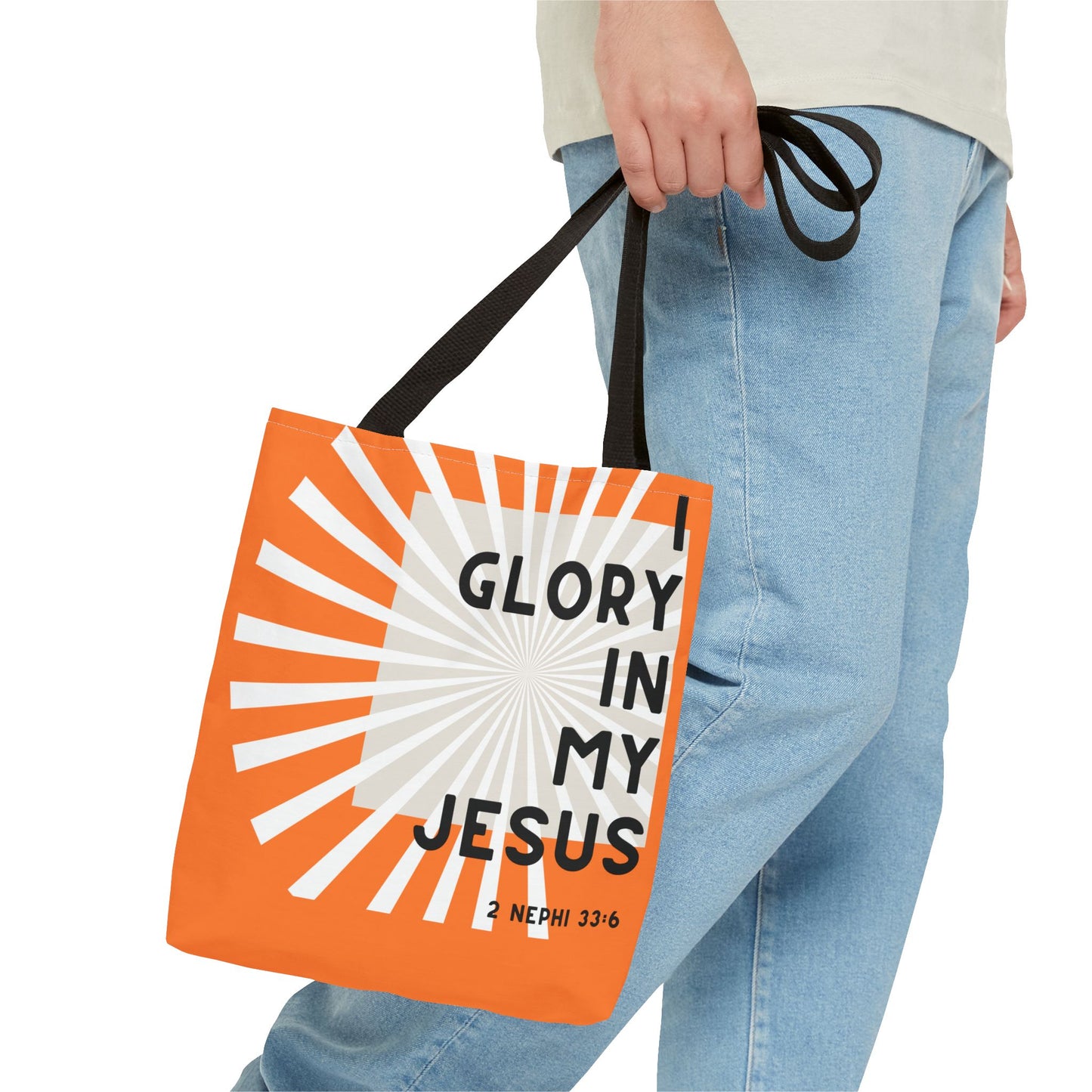 Glory in My Jesus, Orange Tote Bag
