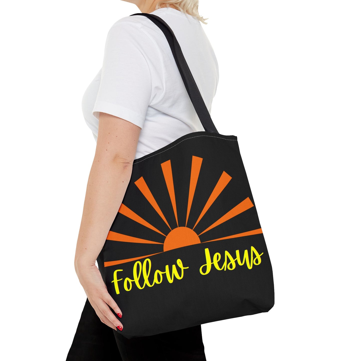 Follow Jesus, Black Tote Bag