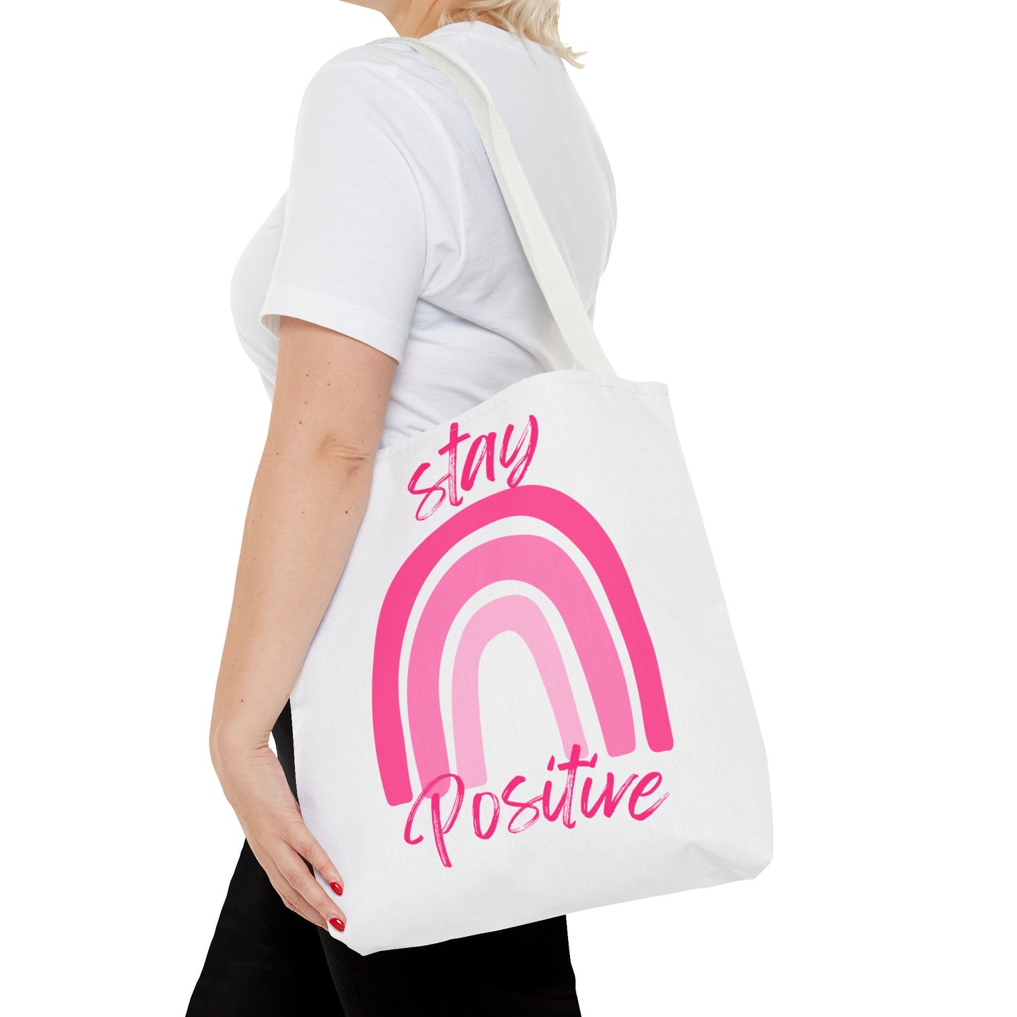 Stay Positive Rainbow Tote Bag