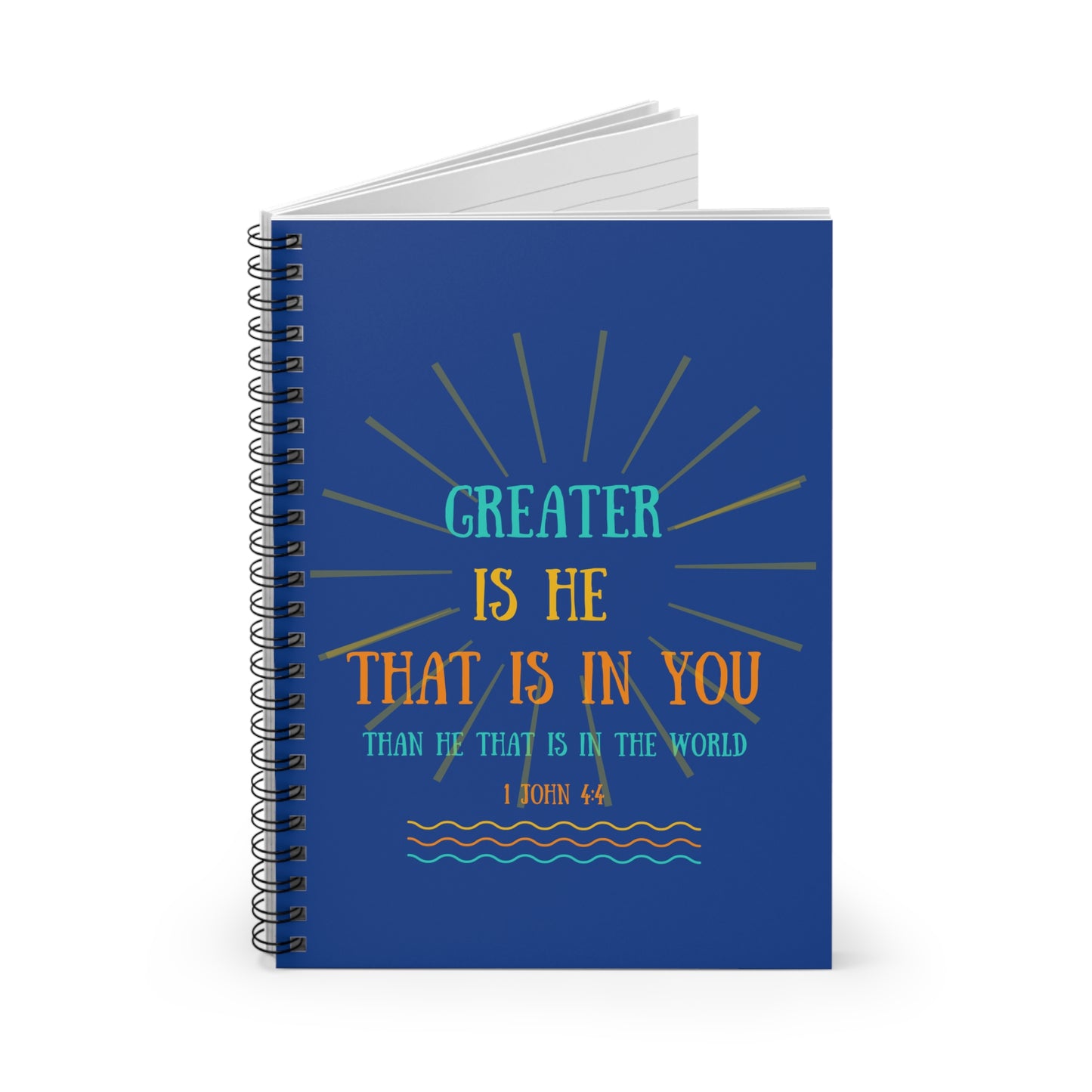 Greater Is He That Is In You Dark Blue Spiral Notebook