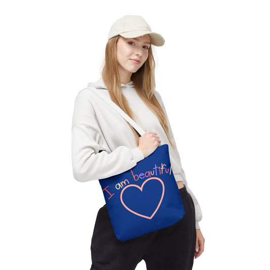 I am Beautiful, Dark Blue Tote Bag