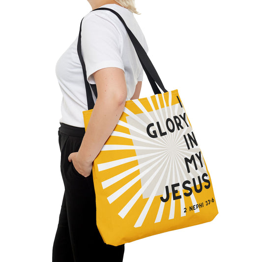 I Glory in My Jesus, Yellow Tote Bag