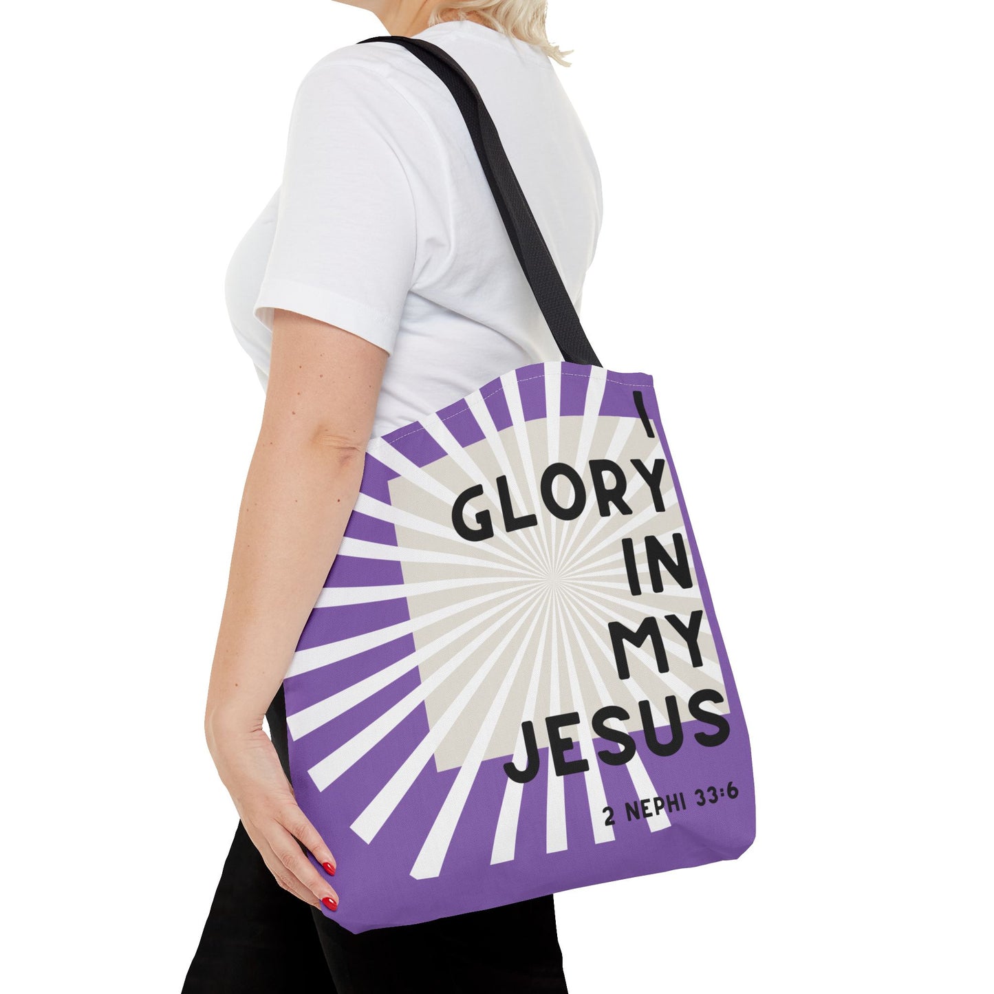 I Glory in My Jesus, Light Purple Tote Bag