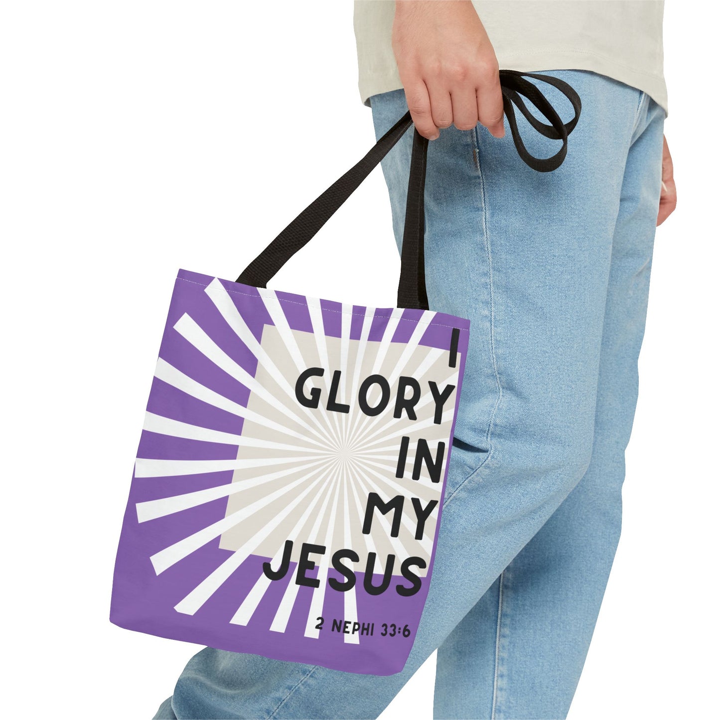 I Glory in My Jesus, Light Purple Tote Bag
