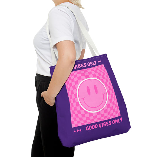 Good Vibes Only Purple Tote Bag