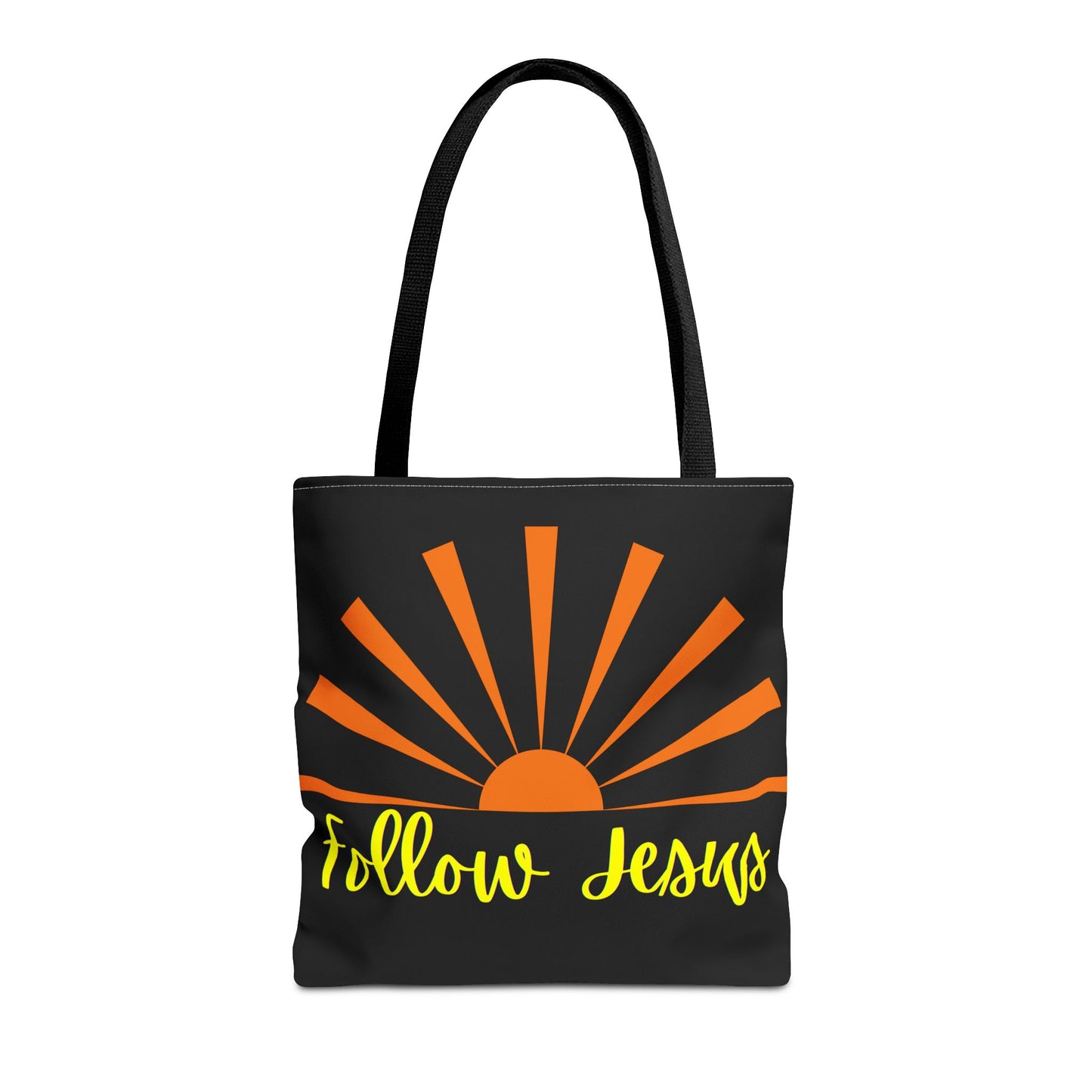 Follow Jesus, Black Tote Bag