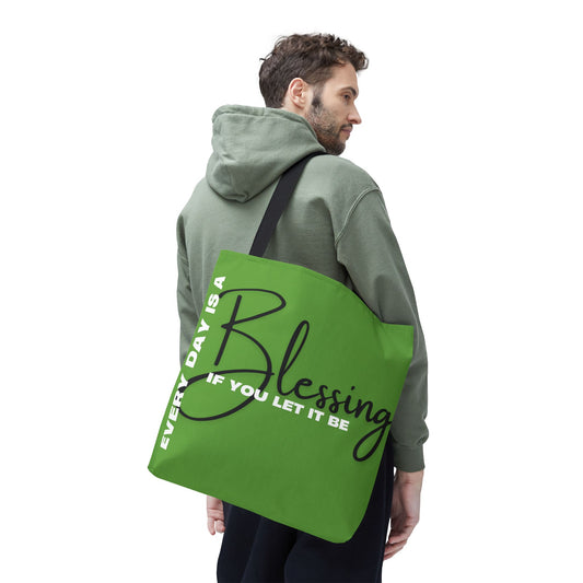 Everyday is a Blessing Green Tote Bag