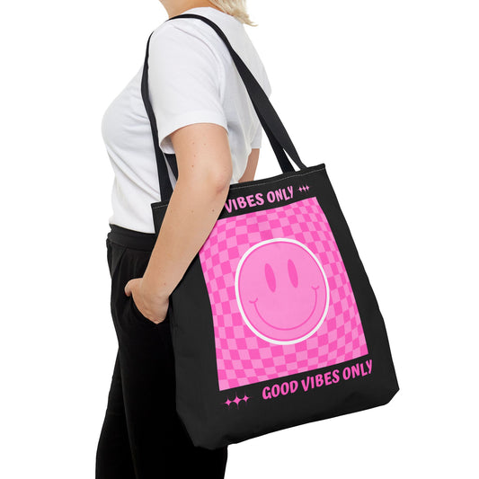 Good Vibes Only Black Tote Bag