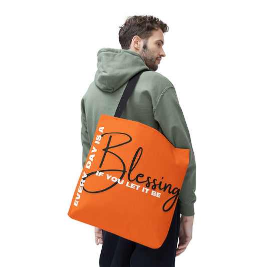 Everyday is a Blessing Tote Bag, Orange