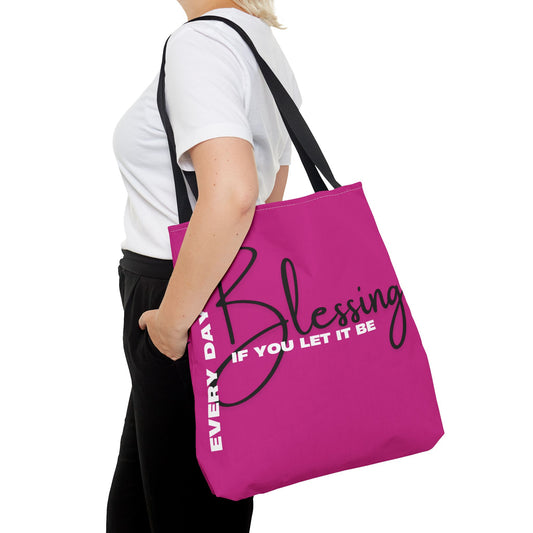 Everyday is a Blessing Tote Bag, Pink