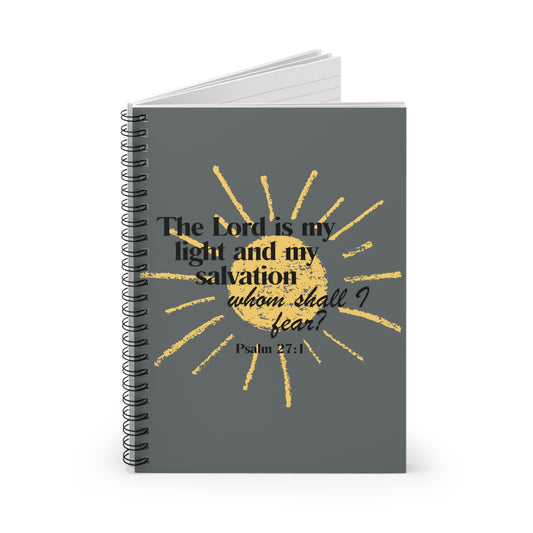 The Lord is My Light, Dark Grey Spiral Notebook