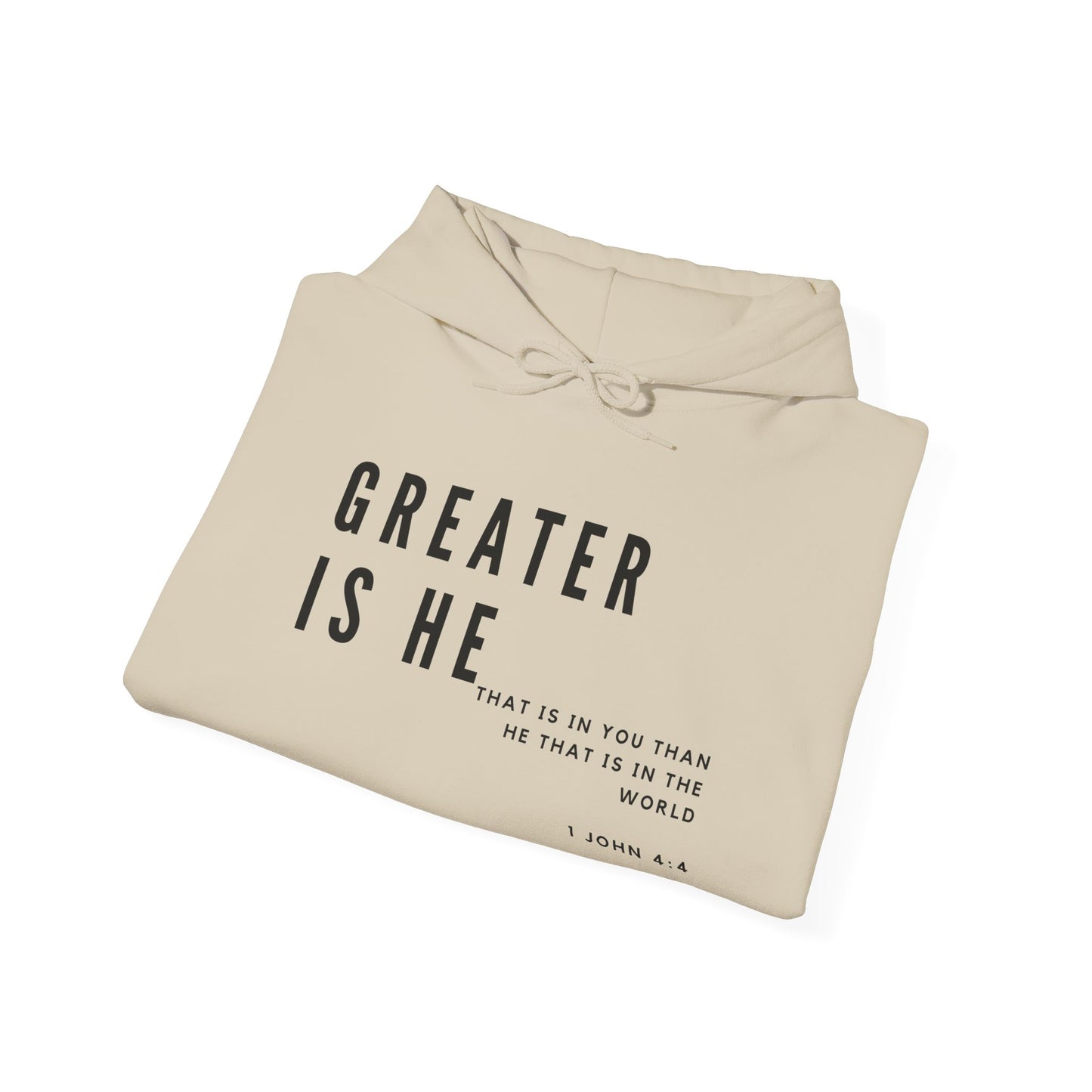 Greater is He Mid-Weight Unisex Hoodie