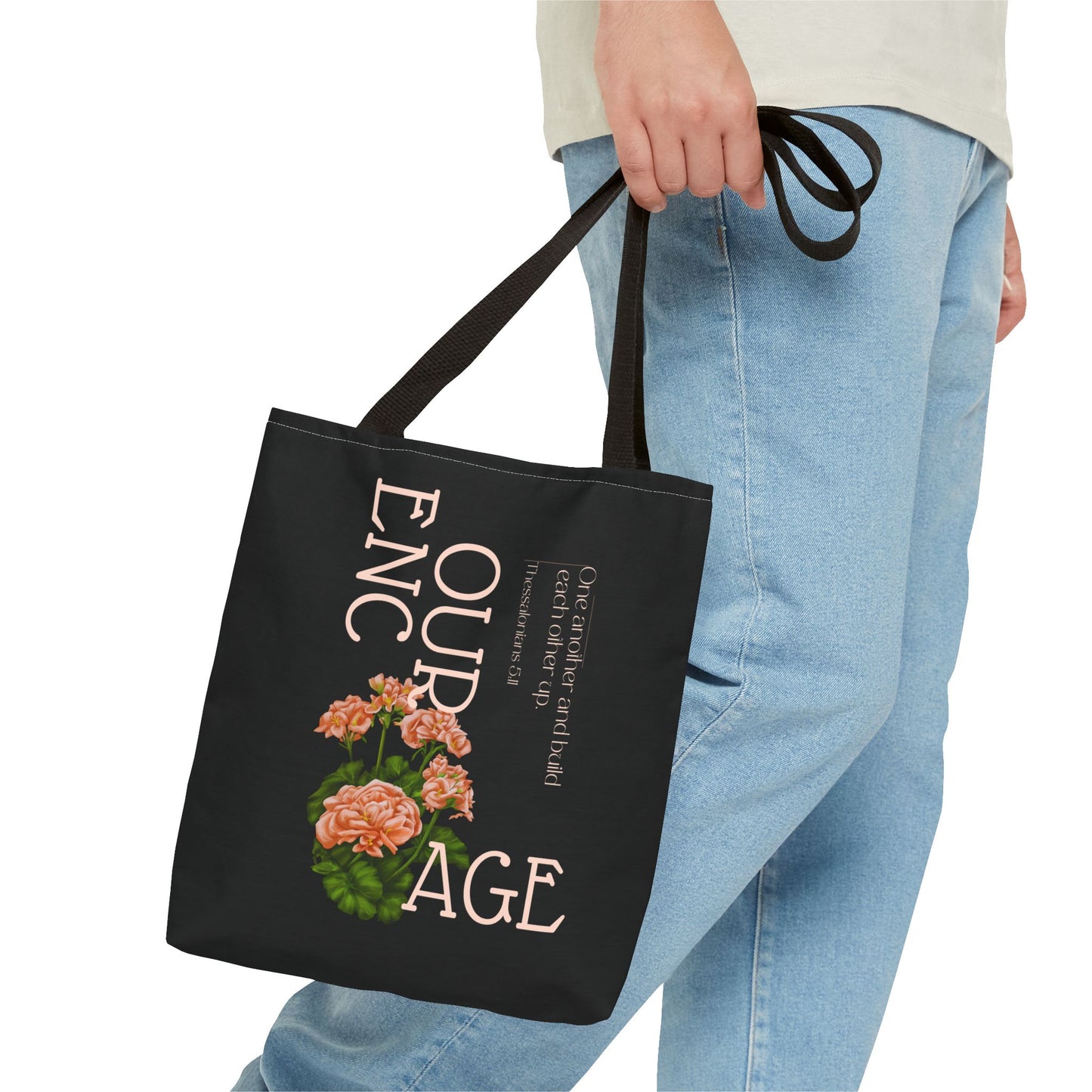 Encourage One Another, Black Tote Bag