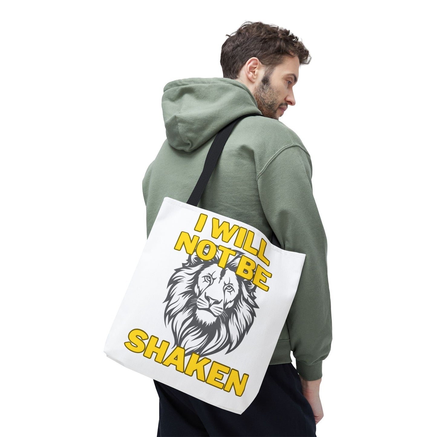 I Will Not Be Shaken White Tote Bag