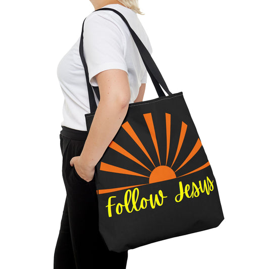 Follow Jesus, Black Tote Bag