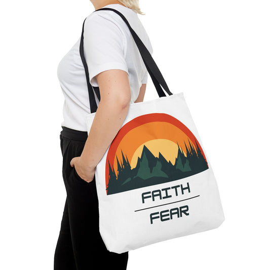 Faith Over Fear, White Tote Bag