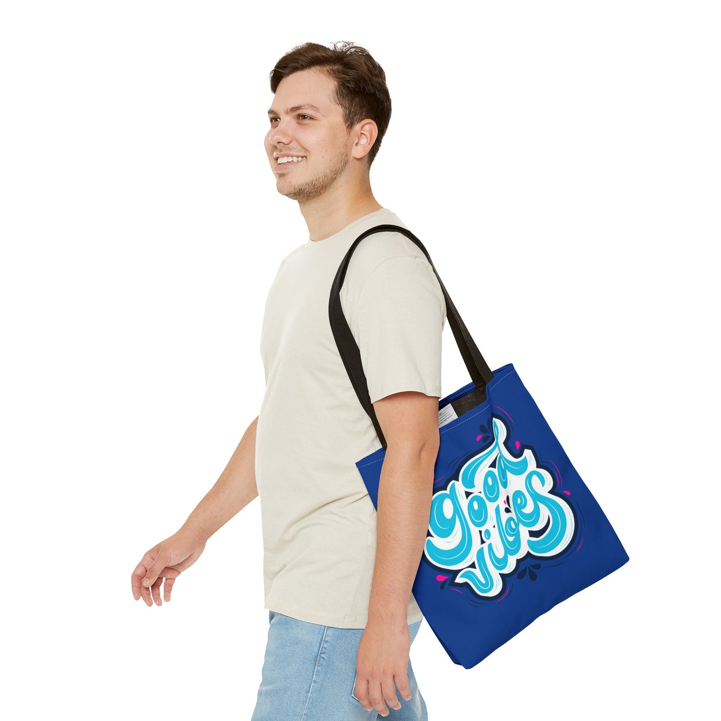Good Vibes Dark Blue Tote Bag