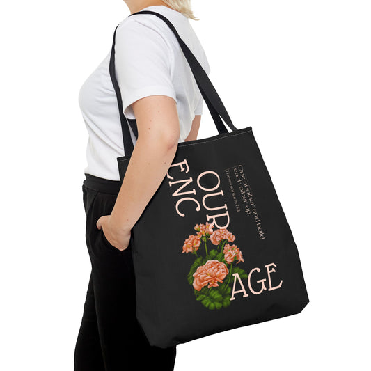 Encourage One Another, Black Tote Bag