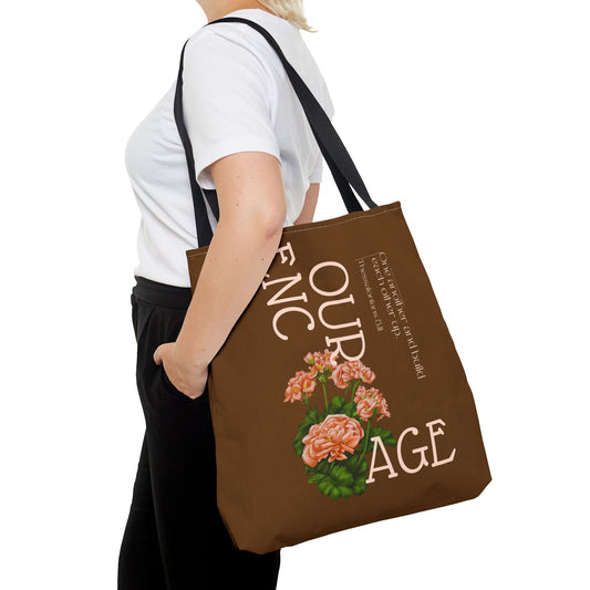 Encourage One Another, Dark Brown Tote Bag