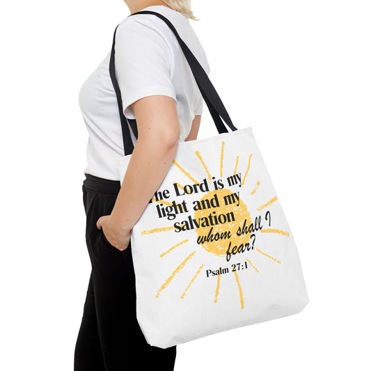 The Lord is My Light, White Tote Bag